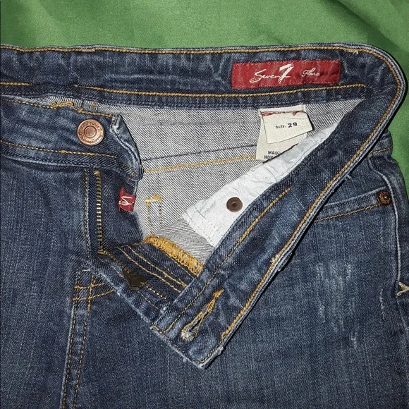 SEVEN7 Distressed Patch Jeans - Picture 3 of 8